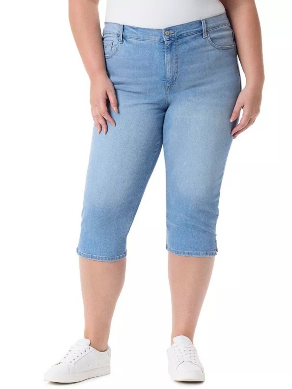 Plus Size Gloria Vanderbilt Amanda Slit Capri Pants, Size: 24W, Lucca W Whiskers